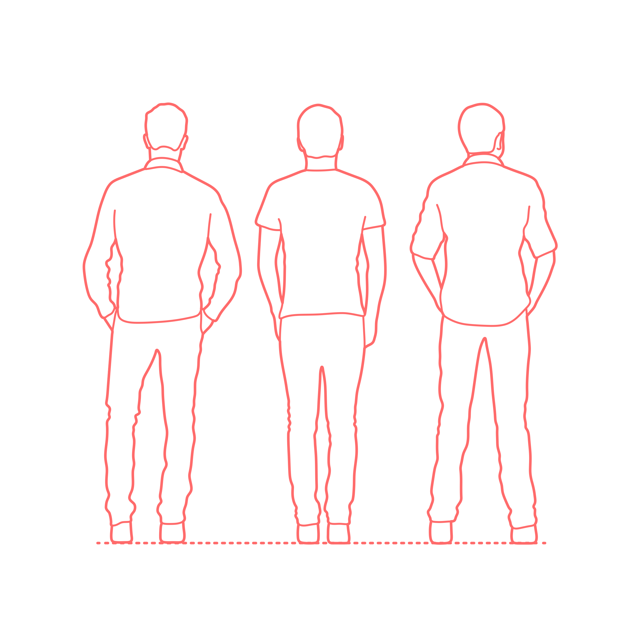 Humans Standing Male Back Svg Line Art Free Vectors